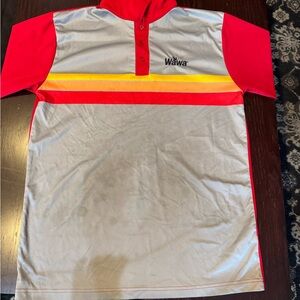 Kids Polo Shirt with Red, Gray, and Yellow Stripes